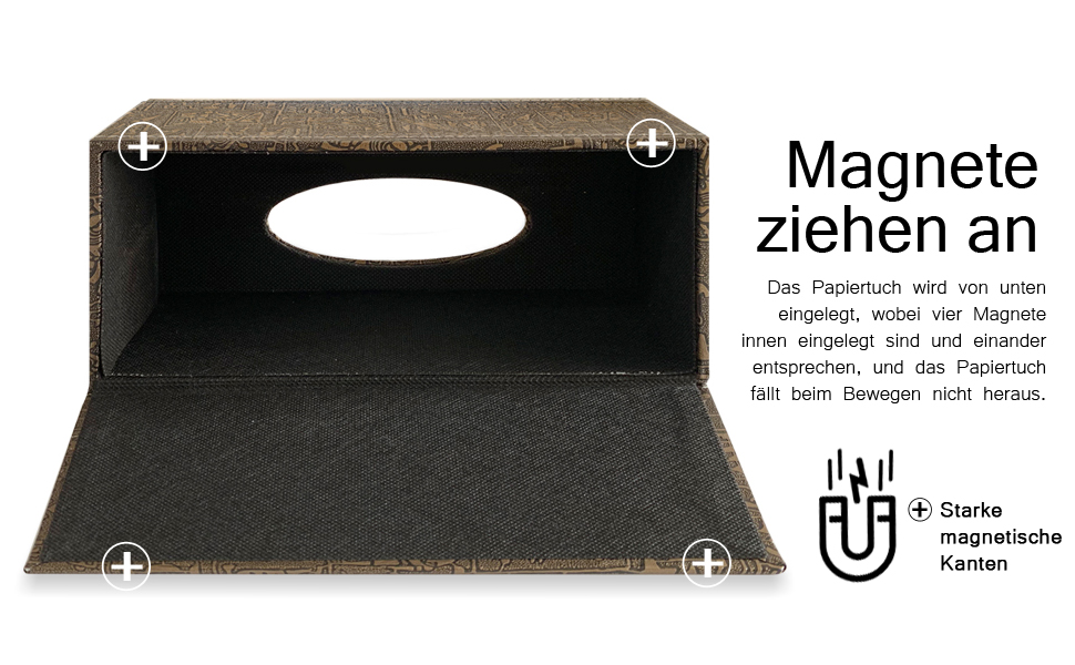 Тримач для серветок зі шкіри, стильний, міцний, для дому, офісу, автомобіля. Тримач для тканинних серветок, прямокутний, ретро-дизайн (1 шт.)