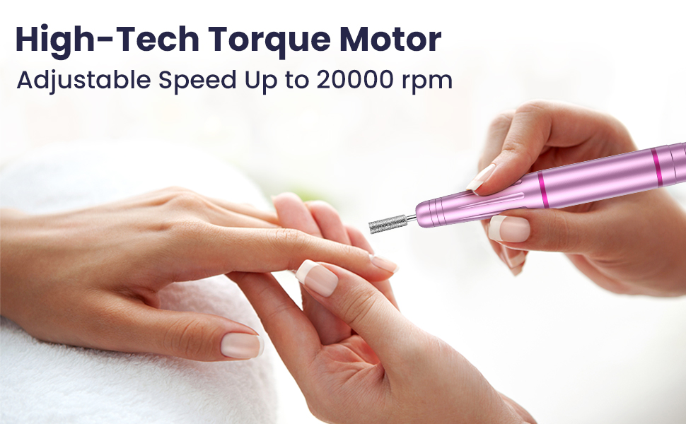 Електрична машинка для манікюру Nagelfräser 11 в 1 з регулюванням швидкості 20000 об/хв для гель-лаку, акрилу та апаратної манікюру (фіолетовий)