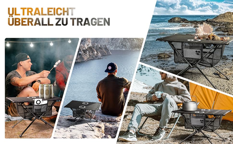 Складаний туристичний столик Zune Lotoo для кемпінгу, пікніків та риболовлі (60x40x40 см)