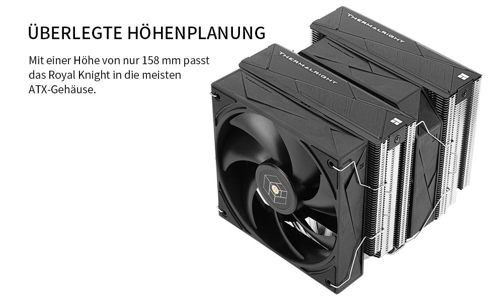 Кулер для процесора Thermalright Royal Pretor 130 Ultra White, двовежевий повітряний охолоджувач, 7 теплових трубок, для AM4/AM5, Intel LGA1851/1700/115x/2011, білий