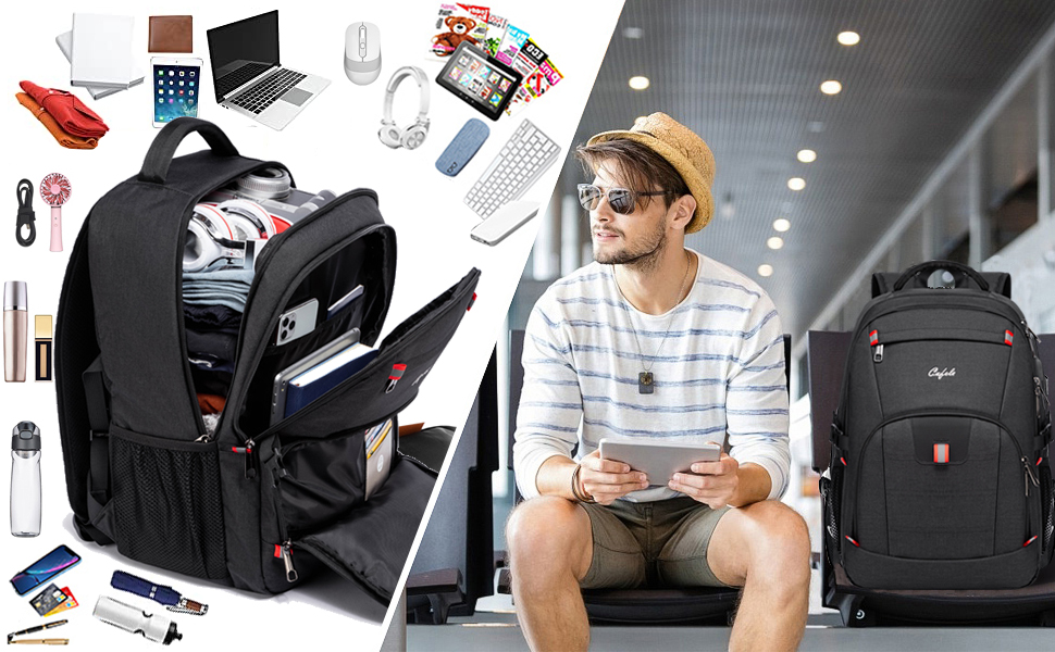 Rucksack Cafele з RFID захистом, USB зарядкою та водонепроникністю для ноутбука 17.3