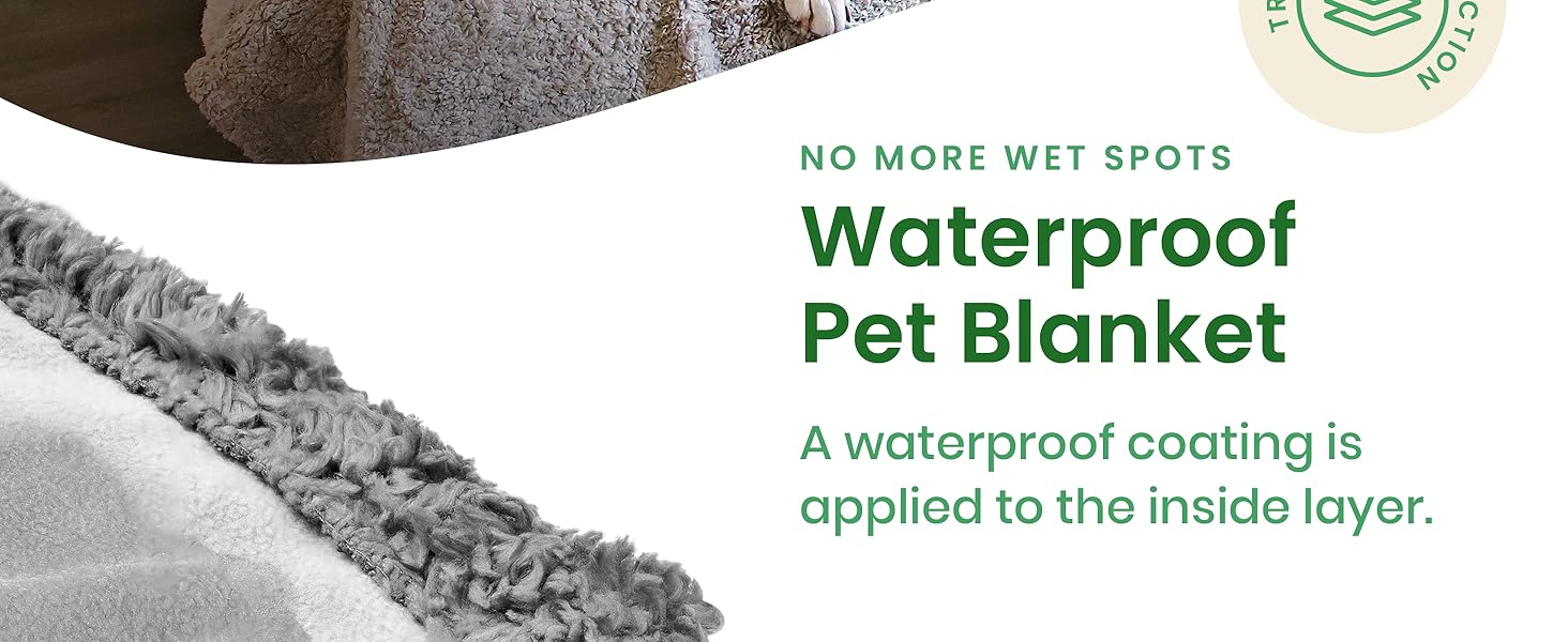 Водонепроникний килимок для собак Kritter Planet, м'який плед для собак, захист дивану та авто, 120x150 см, коричневий/туапе