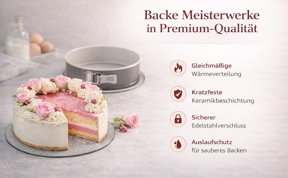 Форма для випічки Dr. Oetker прямокутна роз'ємна 38 см з антипригарним покриттям, захистом від протікання, до 230°C (кремовий/антрацит)