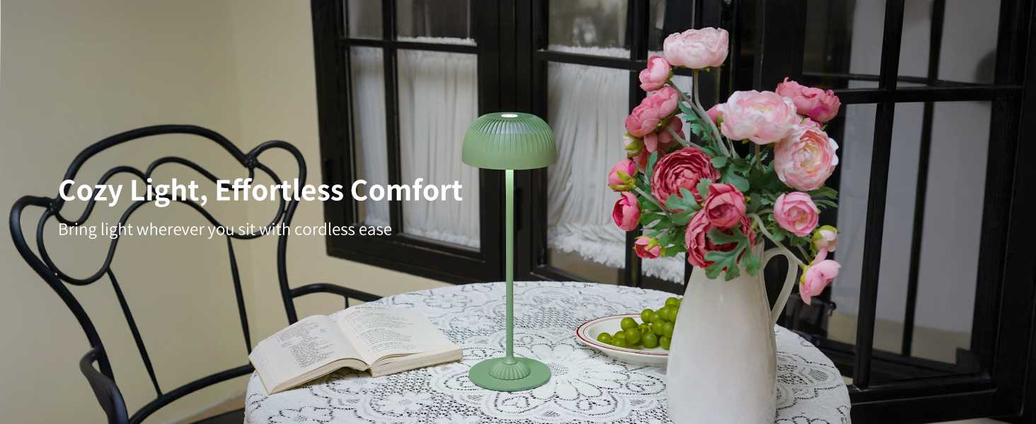 Світлодіодна настільна лампа бездротова LED для вулиці та дому, димована, з акумулятором 5200mAh, IP54, чорна (2 шт)