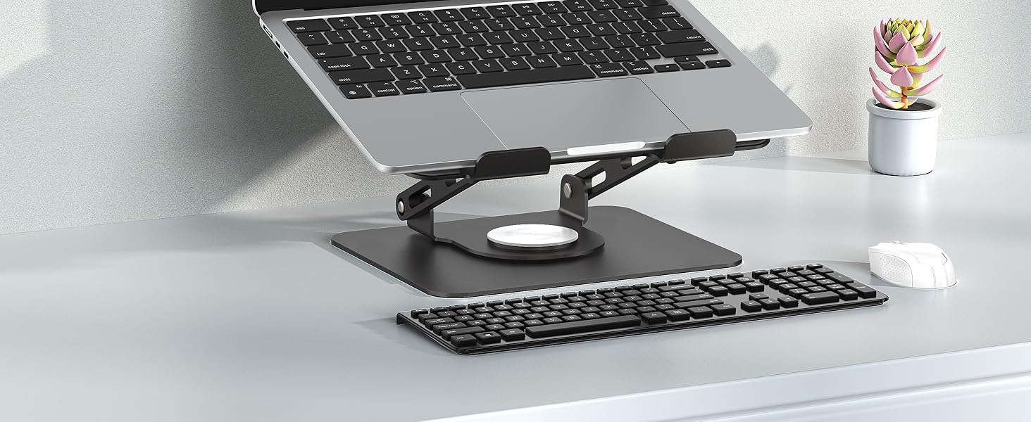 Підставка для ноутбука Soundance: регульована висота, 360° обертання, для екранів 10-15.6 дюймів, чорний A-Black