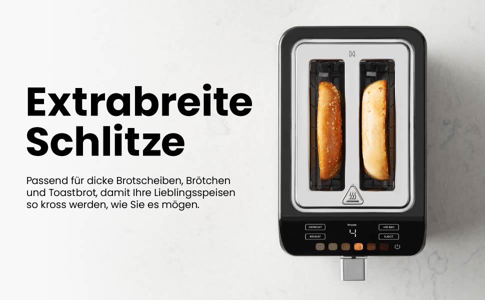 Тостер Chefman з цифровим керуванням, нержавіюча сталь, 2 слоти, 7 рівнів підсмажування, для тостів, багетів та розморожування