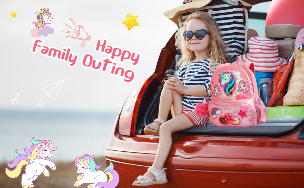 Рюкзак Єдиноріг для дівчинки, дитячий рюкзак з паєтками, персоналізований рюкзак Каваї для школи, рюкзак у дитячий сад/школу, подарунок на день народження/Новий рік, рожевий, 33 см