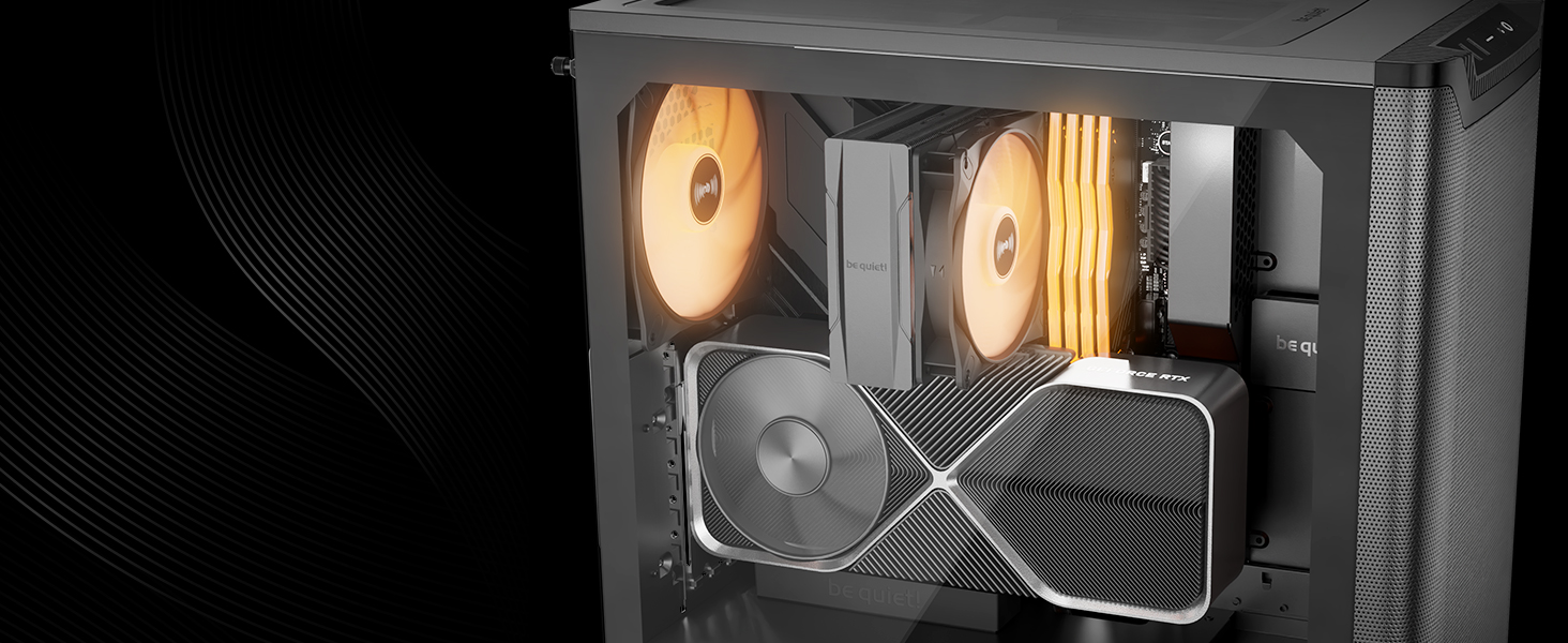 Корпус для ПК be quiet! Pure Base 501 LX (чорний) з 2 вентиляторами Pure Wings 3 140mm PWM, USB 3.2 Gen 2 Type-C, підтримкою вертикальної установки відеокарти