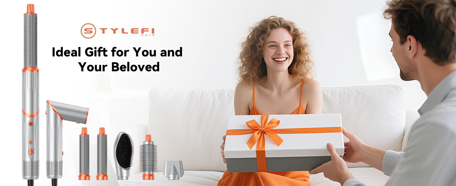 Air Styler Hair Stylers Airbrush 5-в-1: мультистайлер, фен-щітка, 800W, для об'єму, локонів, випрямлення та сушіння волосся (срібний)