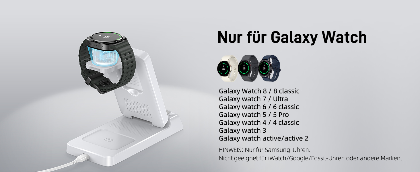 Бездротовий зарядний пристрій MagSafe 3-в-1 для Samsung Galaxy Fold/Flip, S24/S25 Ultra, Watch/Buds (Білий)