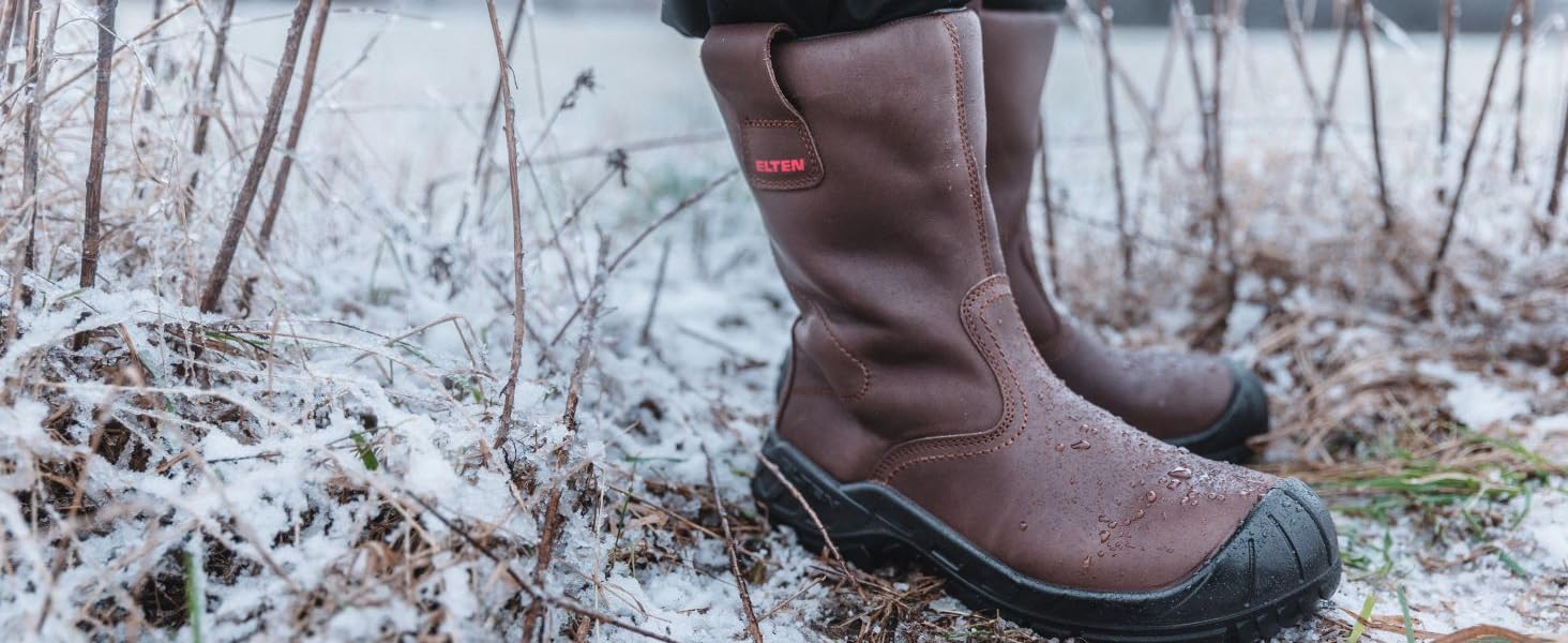 Черевики робочі ELTEN Renzo Winter S3S CI, зимові, шкіряні, сталевий підносок, чорні, 43 EU (жіночі та чоловічі)
