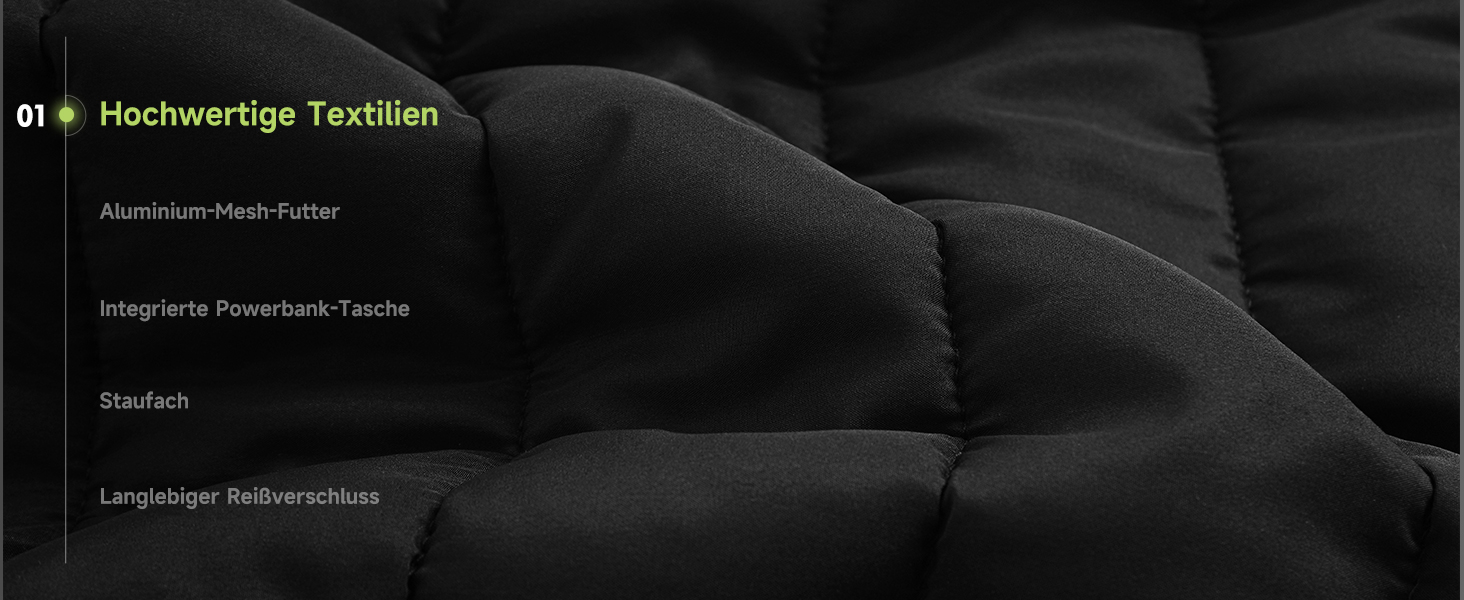 Обогріваючий жилет, жилет з підігрівом для жінок та чоловіків, тепла куртка з акумулятором, куртка з підігрівом з Powerbank, 7.4V/5.0V куртка з 3 рівнями налаштування температури, 6 зон обігріву, теплий жилет, зимова куртка, водонепроникний одяг з акумулятором, чорний - 10000mAh 5V Powerbank