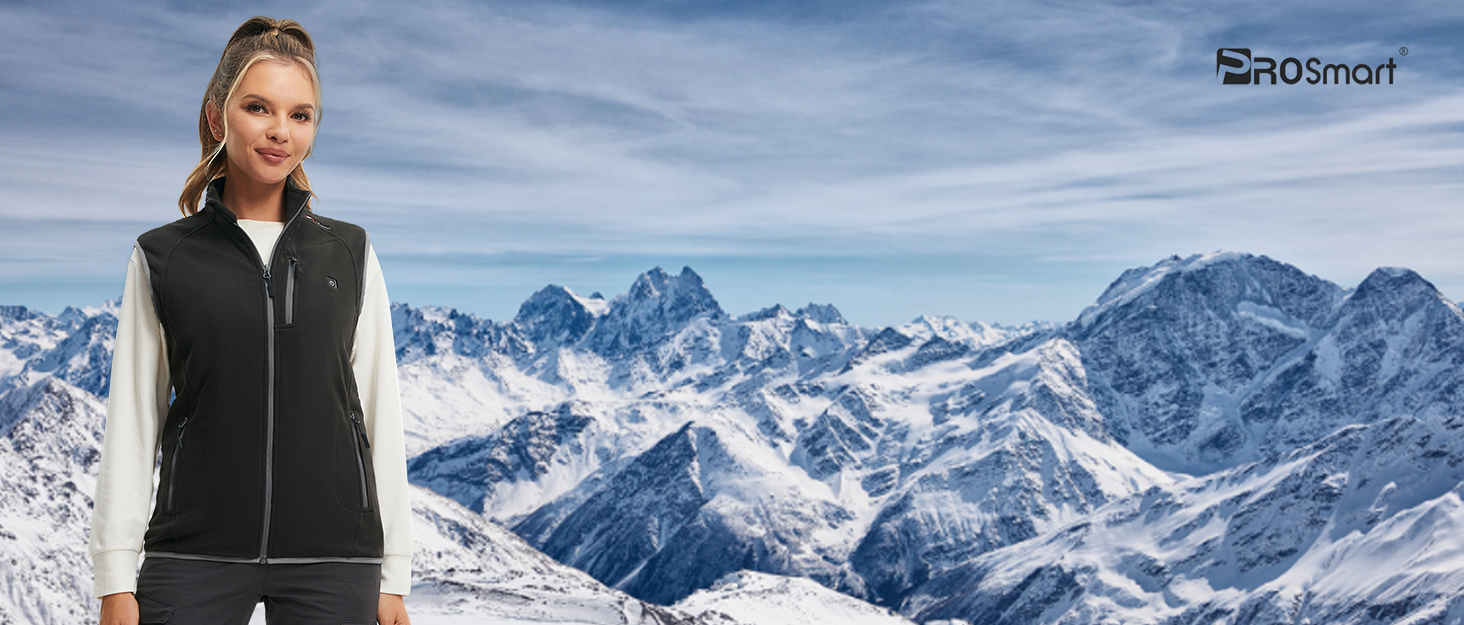 PROSmart Тепла жилетка з флісу, USB акумулятор, унісекс, чорний (M)