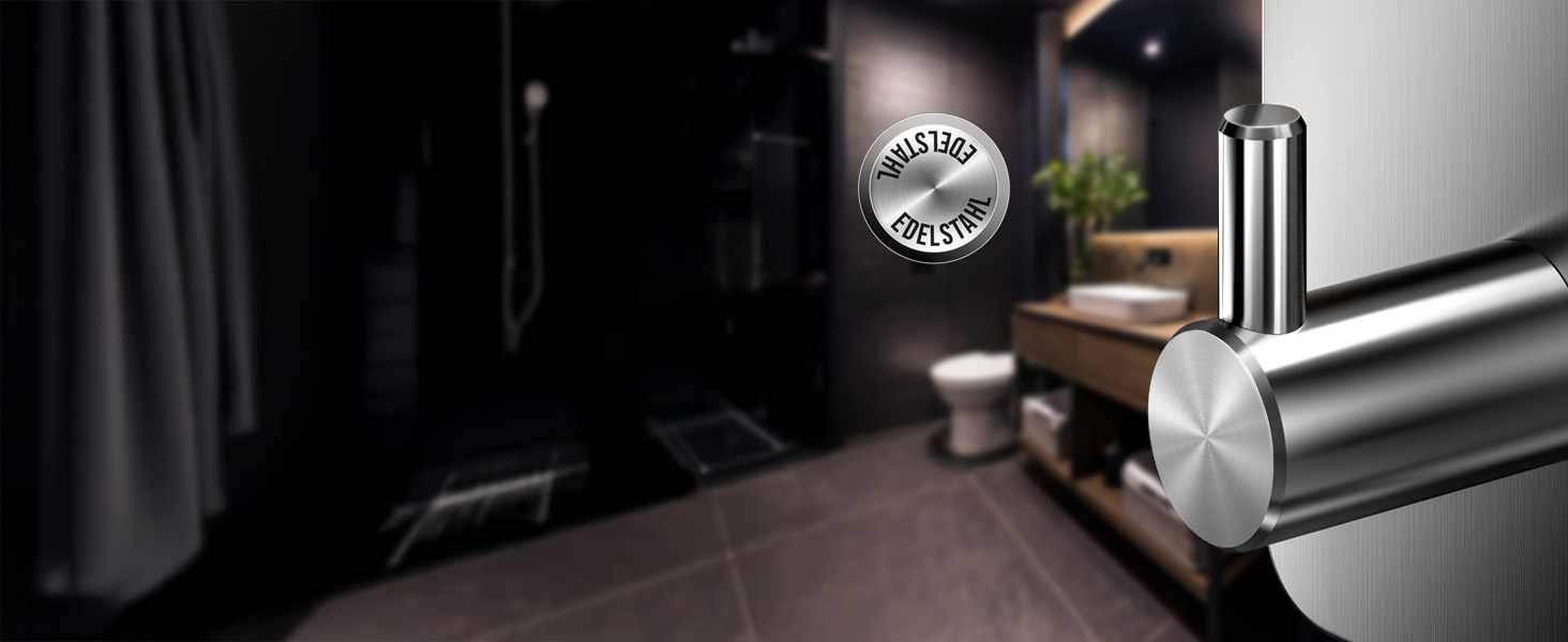 Набір гачків для рушників 4smile, 6 шт., сріблясті - без свердління, з нержавіючої сталі, для ванної кімнати