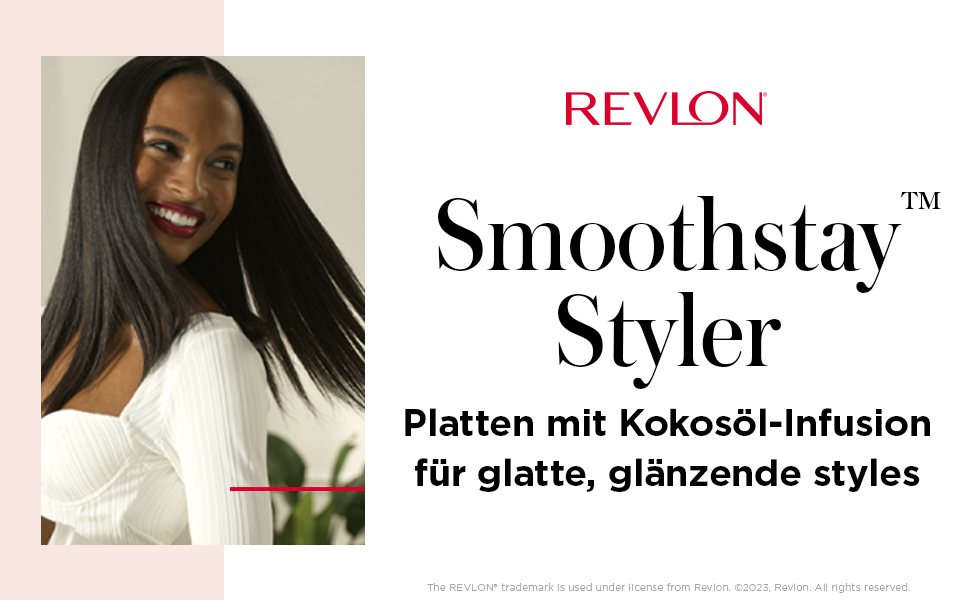 Revlon SmoothStay 25mm Coconut Oil Infused Flat Iron with Travel Pouch - RVST2211P