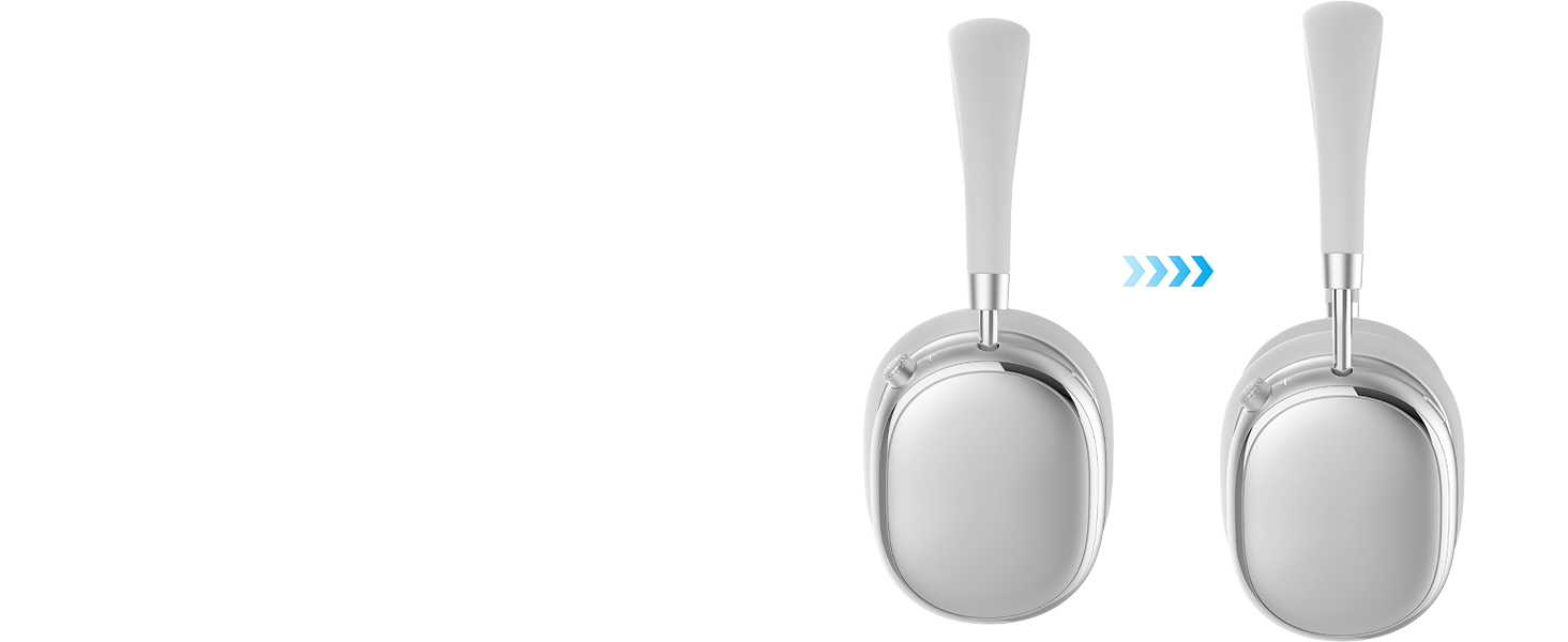 Навушники бездротові Bluetooth 6.0 NC95 з активним шумозаглушенням, сріблясті. До 120 годин роботи, налаштування EQ через додаток, для подорожей та спорту