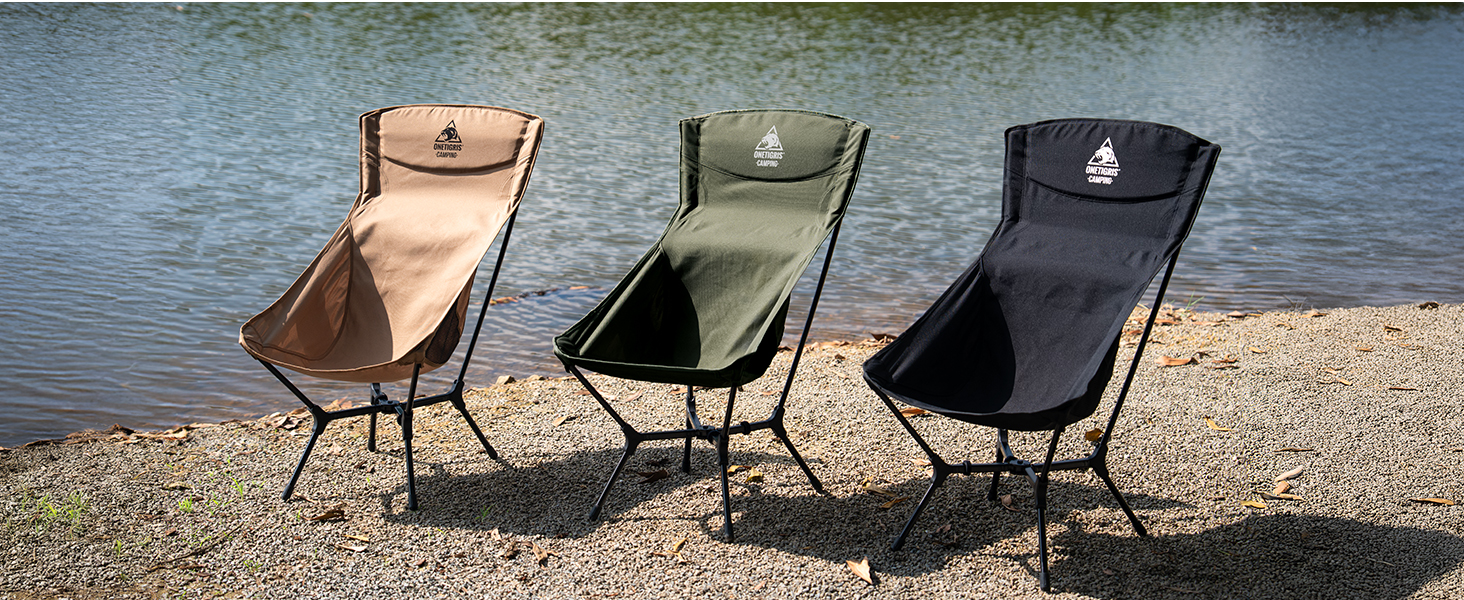 Кемпінговий стілець OneTigris OASISFLEX розкладний, висока спинка, до 150 кг, коричневий