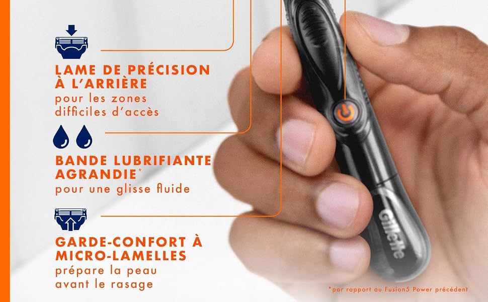 Бритва Gillette Fusion 5 Power для чоловіків, металева, чорна (станок + запасні касети)