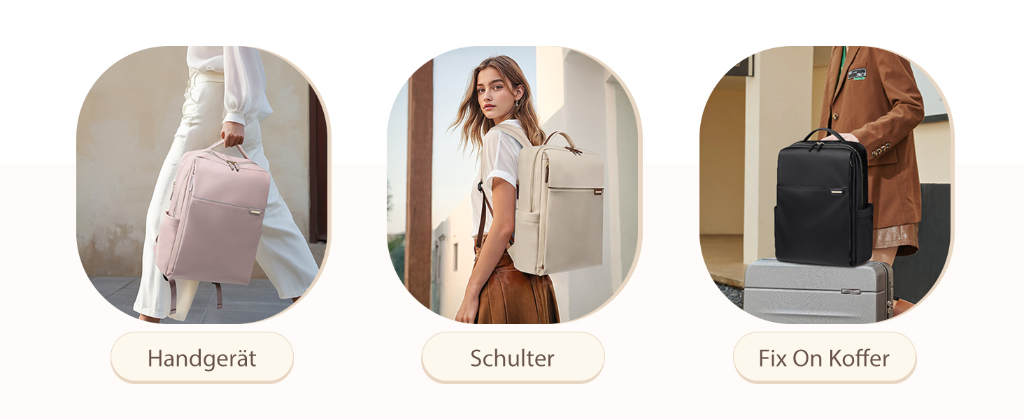 Рюкзак для ноутбука 16 дюймів, водонепроникний, для чоловіків та жінок, для подорожей, школи, велосипеда та повсякденного використання, кольору абрикос