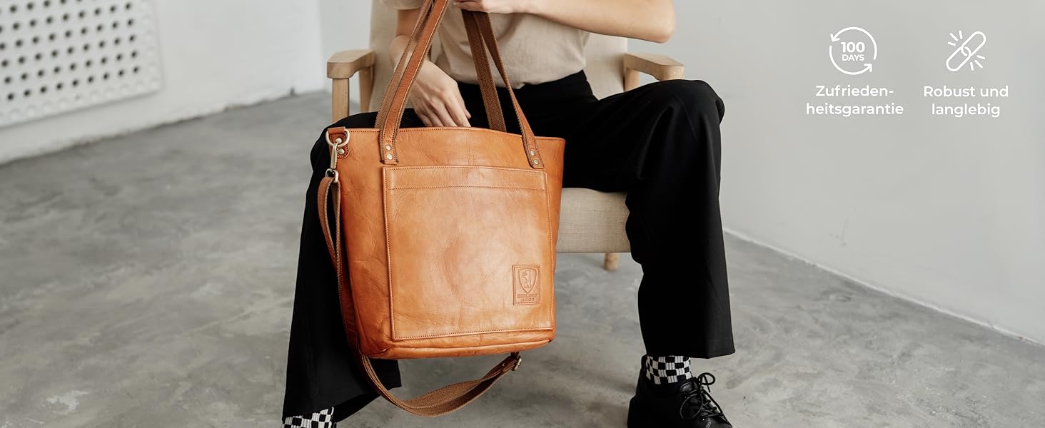 Сумка жіноча шкіряна через плече Berliner Bags Verona (коричнева). Велика сумка-шопер з YKK-застібкою