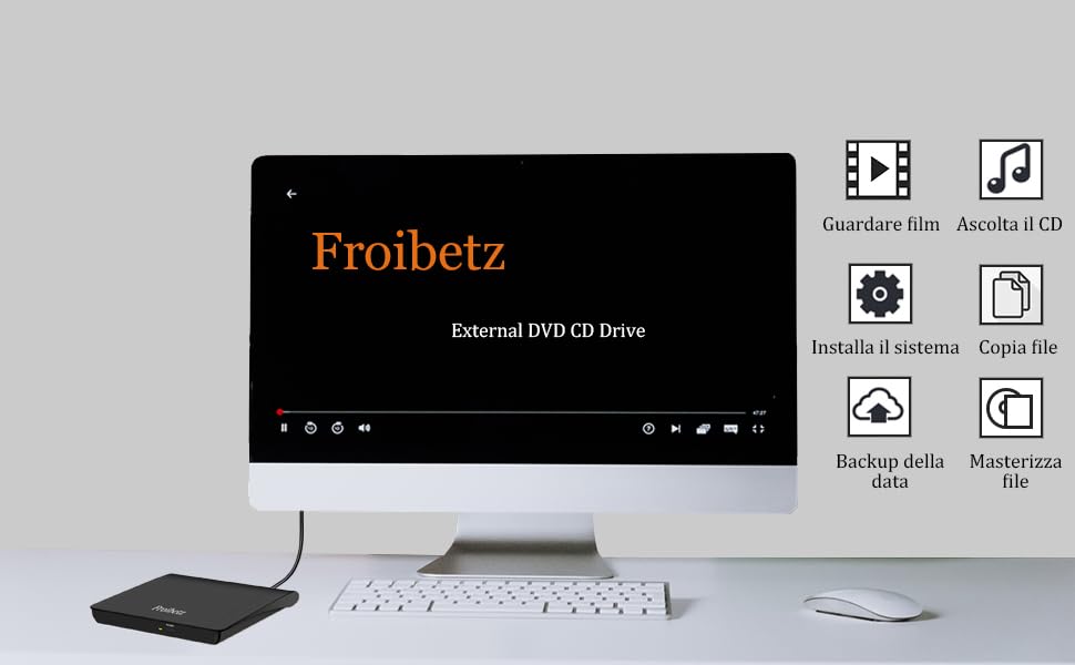 Зовнішній DVD-привід Antika USB 3.0: CD/DVD Brenner, записувач та зчитувач +/-RW для ноутбука та ПК (Windows, macOS, Linux), чорний