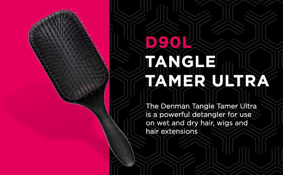 Щітка для волосся Denman D90L Tangle Tamer Ultra для довгих та густих волосся, чорна