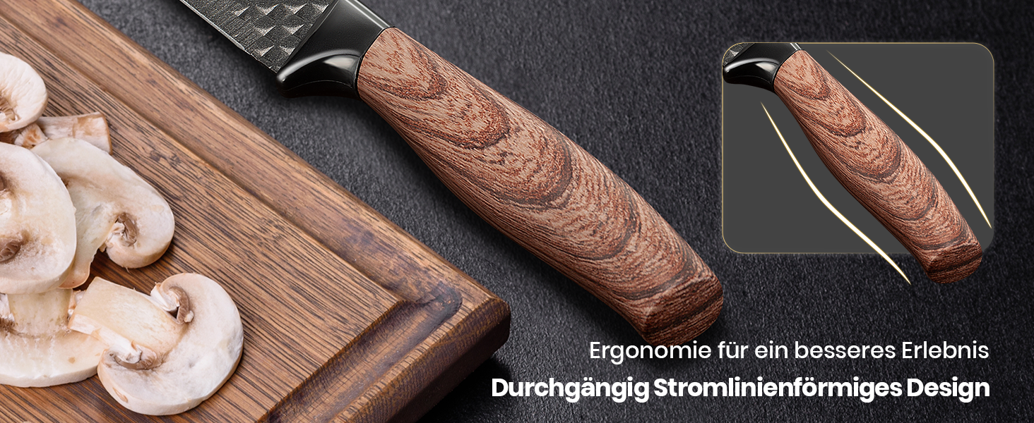 Набір ножів Messerblock Set, 7 предметів: професійний кухонний набір з блоком, з високоякісної нержавіючої сталі та ергономічними ручками, для дому. Чорний колір.