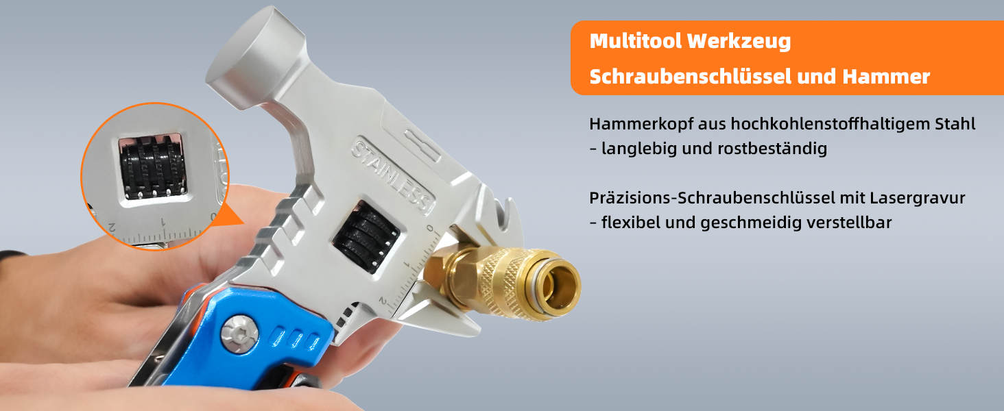 Мультитул Rollgabelschlüssel 18 в 1: преміум-мультитул з титанової сталі для чоловіків, кемпінгу, відпочинку на природі та надзвичайних ситуацій