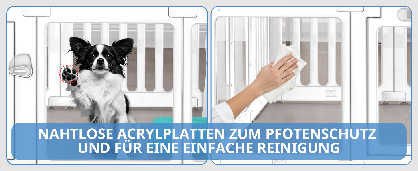 Акриловий вольєр для цуценят Indoor 60 см, прозорий вольєр для цуценят, вольєр для домашніх тварин з пластику для маленьких собак, легко збирається та чиститься, 14 панелей (200L x 150B x 60H см)