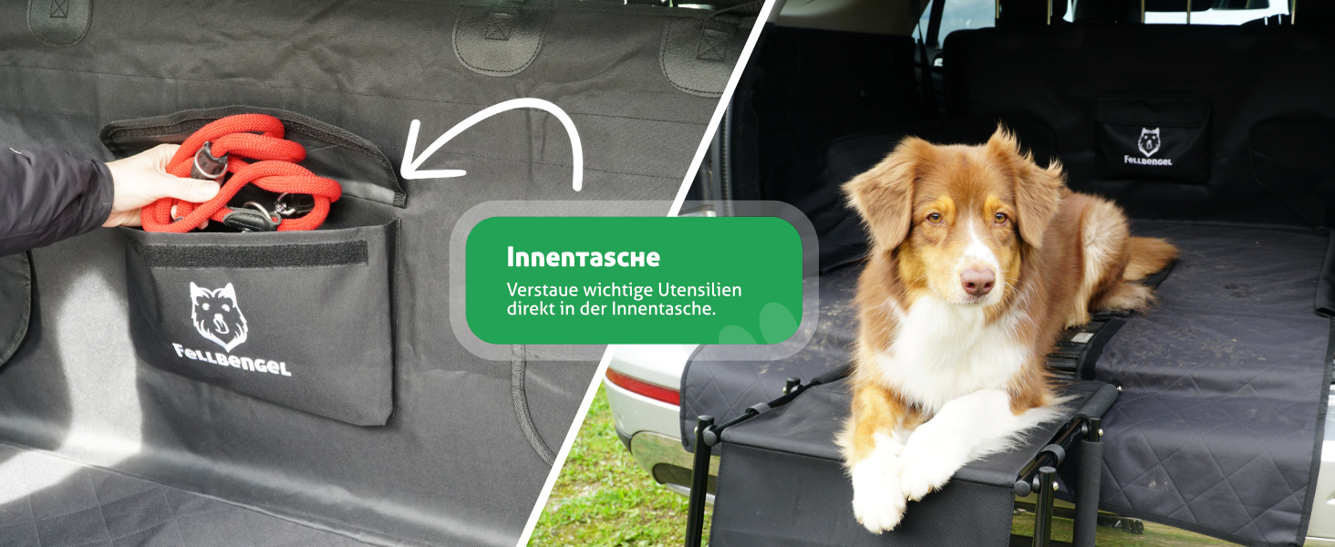 Захист для багажника авто для собак [надміцний клямка] - килимок для багажника, ковдра для собак, SUV, Kombi, Kleinwagen - захист від вологи та бруду - безпечна перевозка собак, стандартний чорний колір