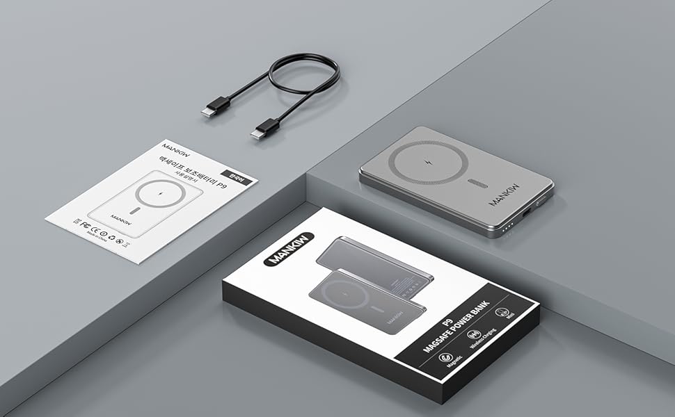 Powerbank MANKIW MagSafe 5000mAh: Бездротова зарядка 20W, підтримка iPhone 17/16/15/14/13/12 та MagSafe Case