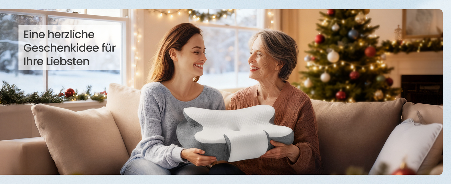 Подушка SONGMICS ергономічна з Memory Foam, висота регулюється, для сну на боці, спині та животі, колір: білий + сірий, поліестер