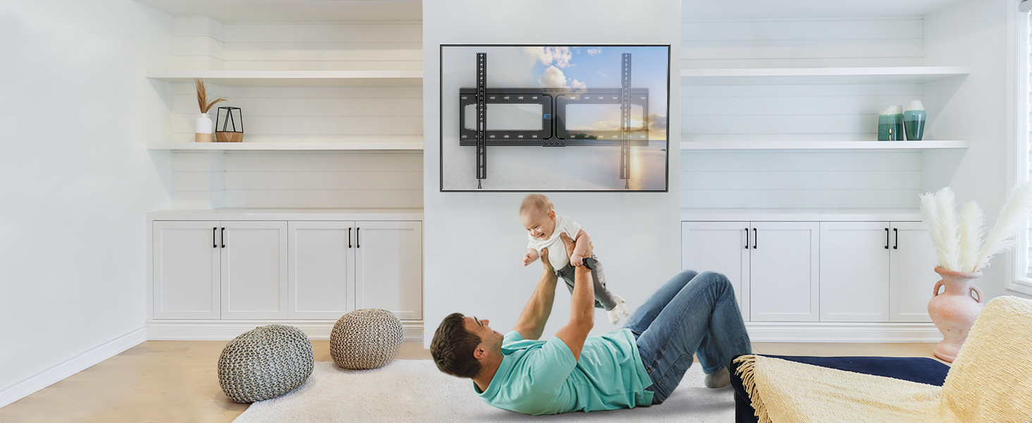 Кріплення для телевізора HOME VISION: настінне, нахильне, універсальне, для телевізорів 32-75 дюймів (плоских та вигнутих), до 75 кг, VESA 600x400 мм