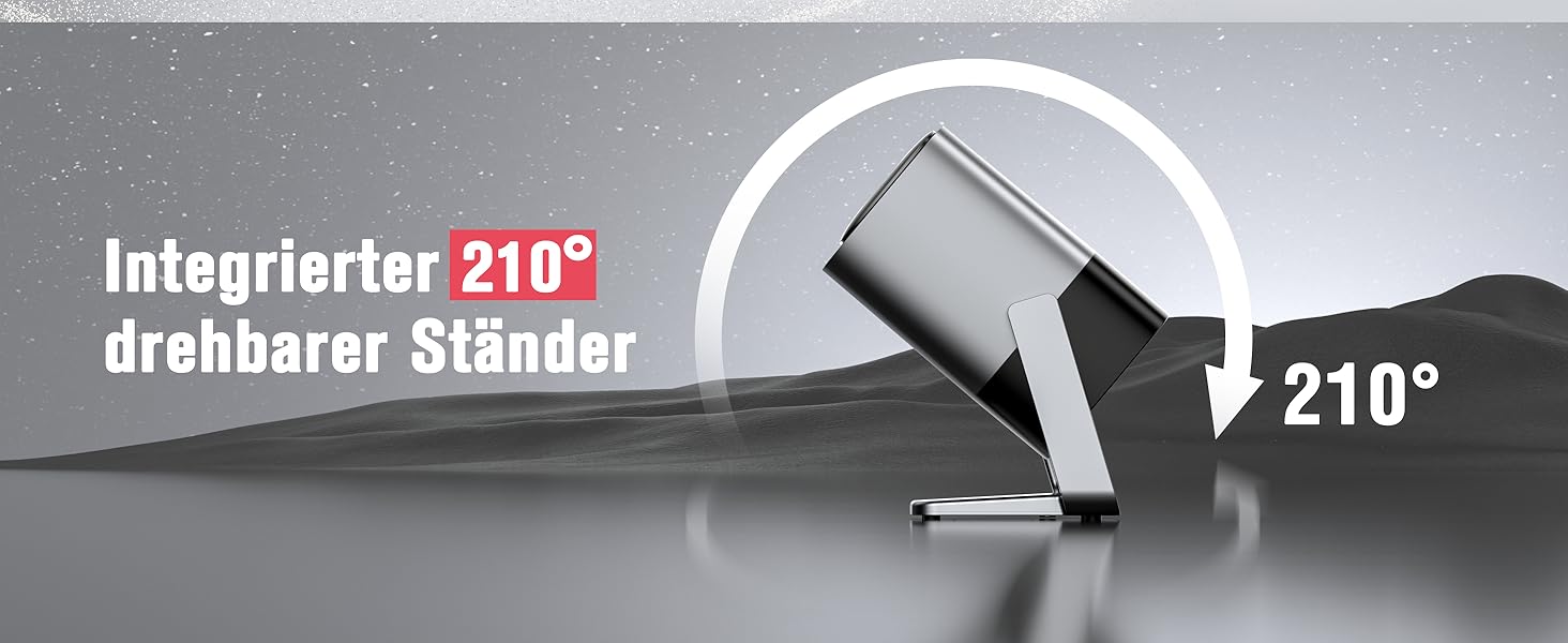 Smart Beamer 4K з автофокусом TOF 28000L, WiFi6, Bluetooth, обертання 210° для дому та вулиці. Сумісний з Netflix, підходить для підключення до телефону/ПК