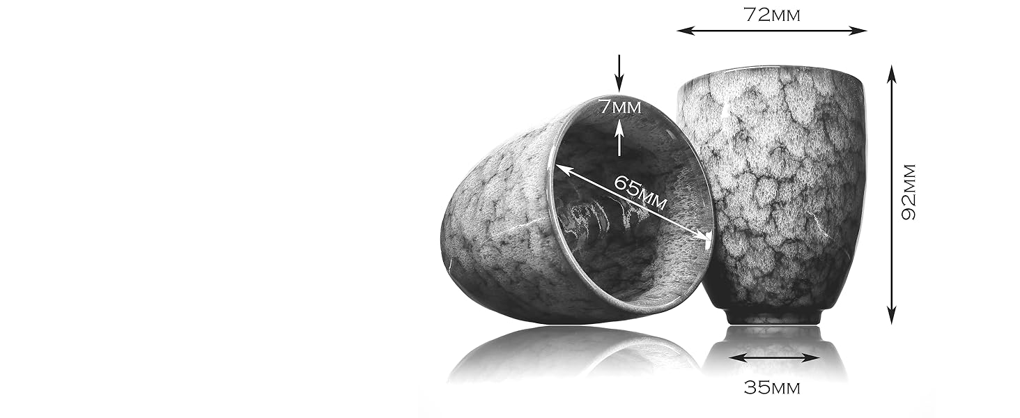 Керамічні чашки Ganzoo для кави та чаю, набір 2 шт, 200 мл, сучасний дизайн, без ручки, унікальні кольори