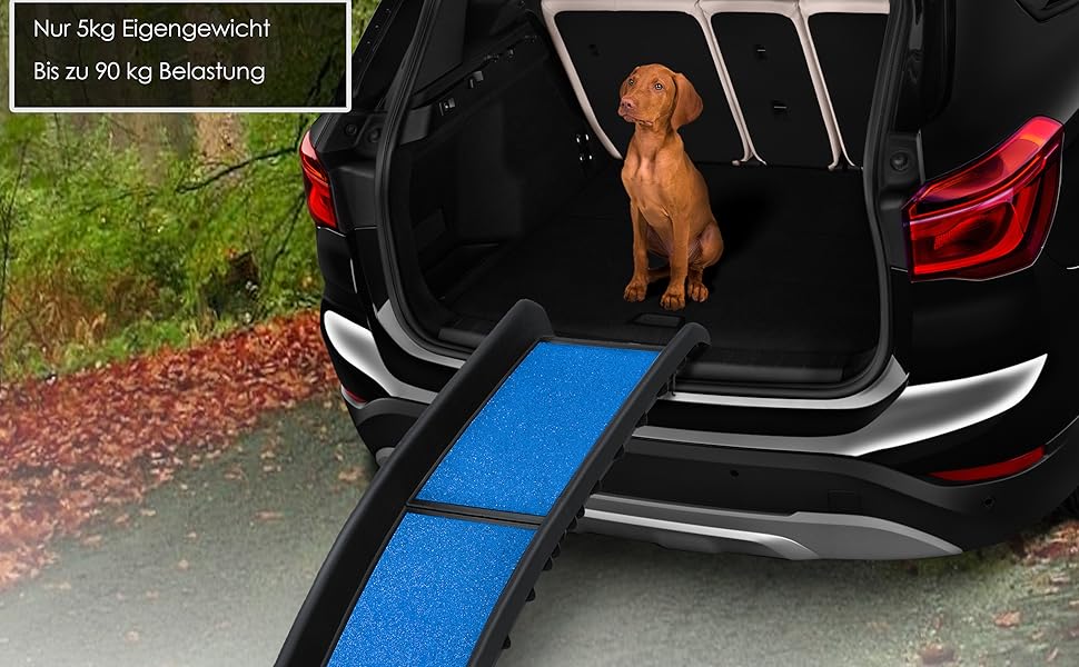 Східці для собак KESSER® - рампи для автомобіля, до 90 кг, 156x40 см, блакитні
