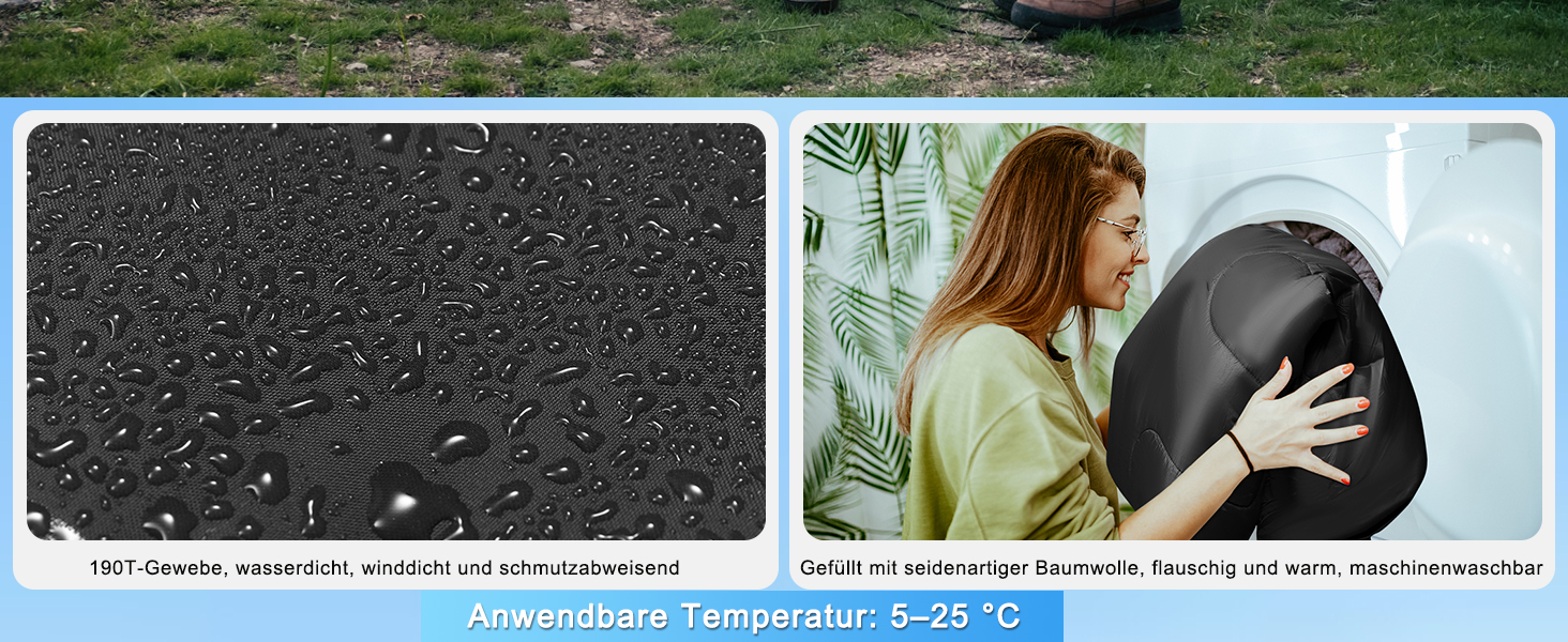 Сплячий мішок Outdoor для кемпінгу на 4 сезони - дорослий спальний мішок, функція 2 в 1, теплий, легкий, водонепроникний для рюкзаків, походів та подорожей, 220 x 80 см