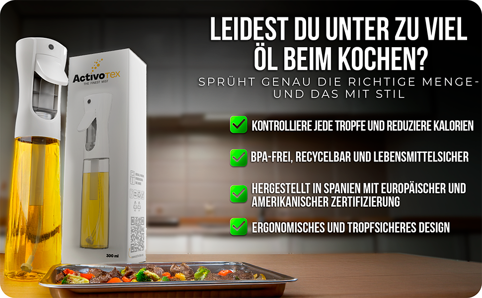 Розпилювач для олії 2 шт. для кухні, гриля та Airfryer - Оливкова олія, спрей для салатів, дозатор для олії та оцту