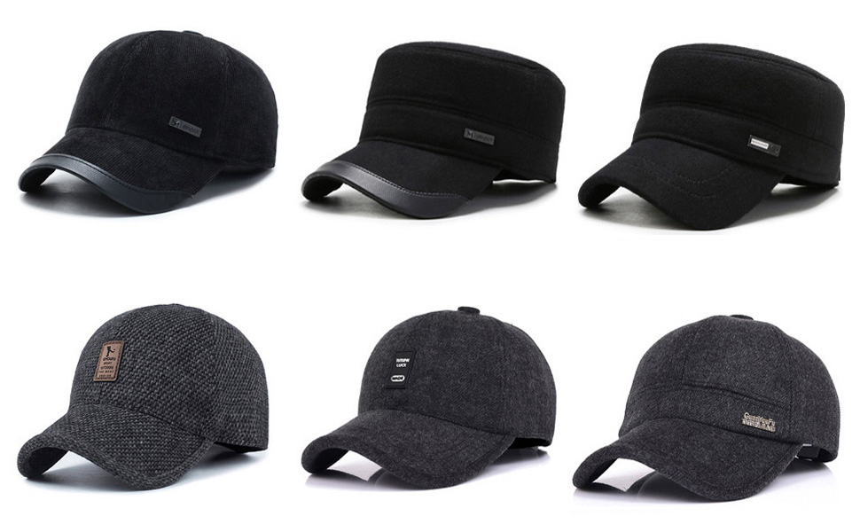 Чоловіча кепка-шапка на зиму, чорна, 57-61 см, 17