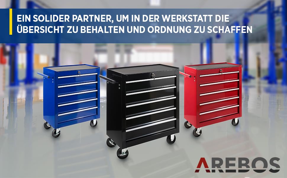 Arebos 5-Drawer Tool Trolley