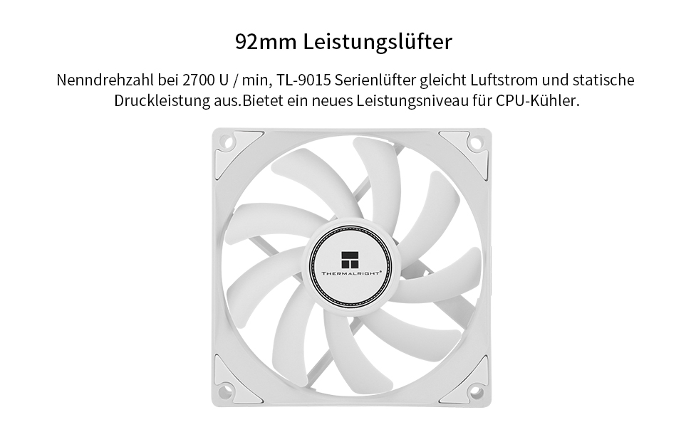Thermalright AXP90-X53: Низькопрофільний кулер для CPU з білим вентилятором TL-9015w, 53 мм, для AMD AM4/Intel 1700/1150/1151/1155/1156/1200