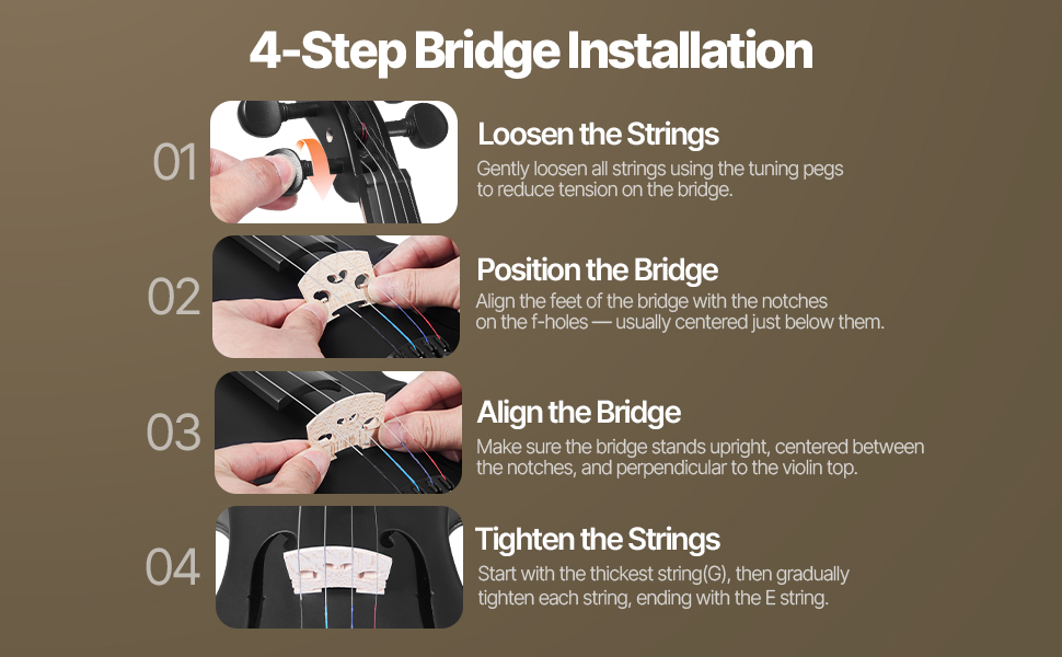 Скрипка VEVOR 4/4 з аксесуарами: футляр, струни, колінь, підставка, тюнер та інші