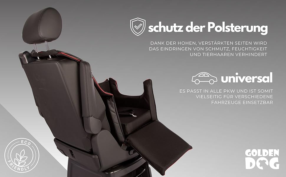 Автомобільний лежак для собак Golden Dog M - 52x44x33 см, чорний, з кріпленням ISOFIX, водонепроникний, з підкладкою