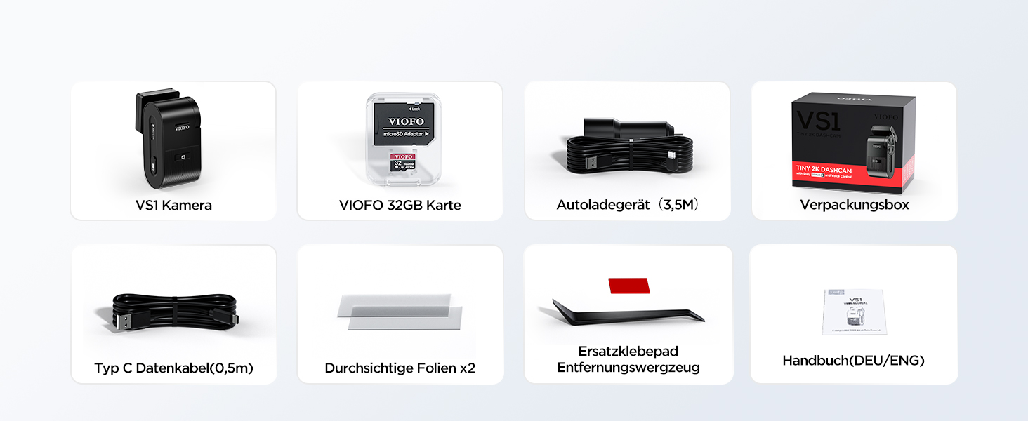 VIOFO VS1 2K Mini Dash Cam: Автомобільний відеореєстратор з GPS, HDR, Wi-Fi, 32GB, STARVIS 2 Sensor