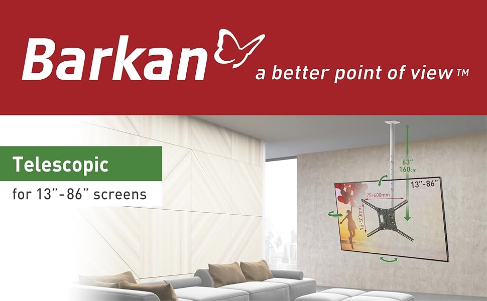 Кронштейн для телевізора Barkan Lange Weiß 13-75