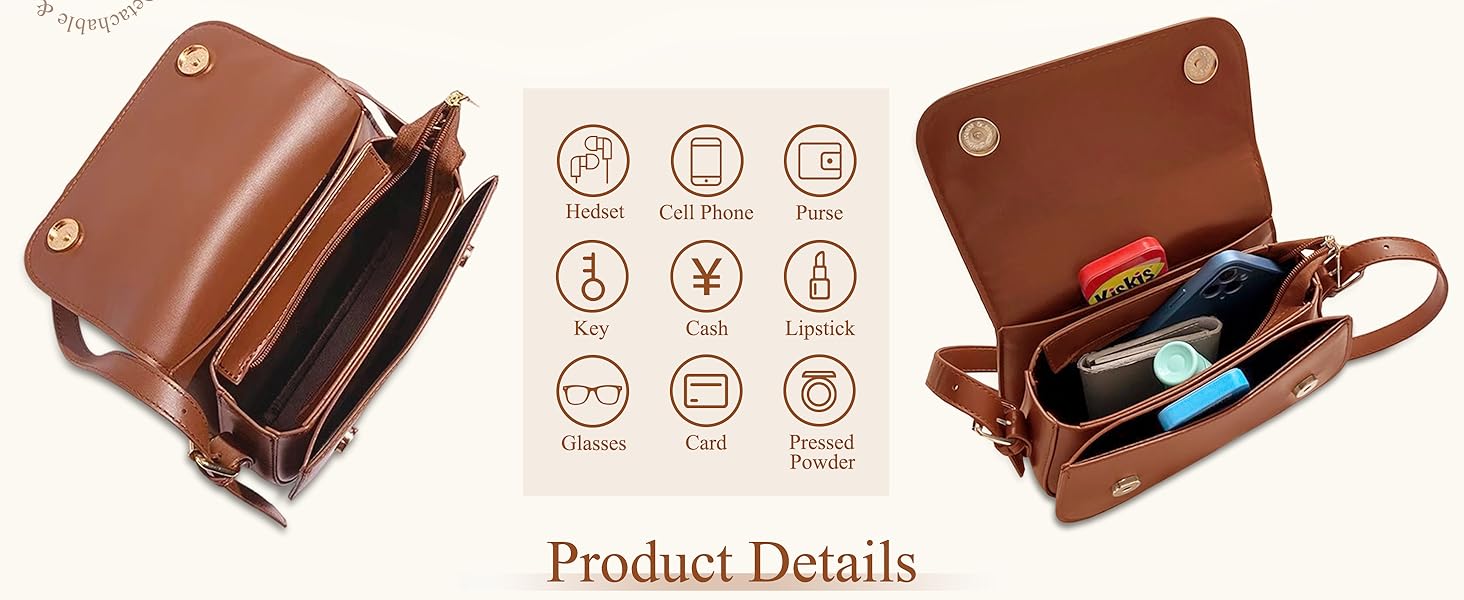 Сумка жіноча через плече з PU шкіри, маленька сумка-шопер для повсякденного використання, роботи та відпочинку (Коричнева)