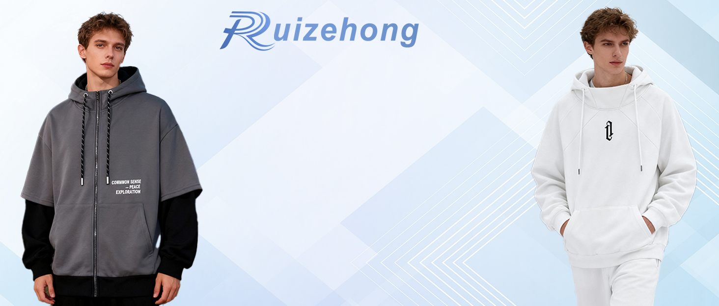 Чоловіча толстовка з капюшоном RUIZEHONG з блискавкою, блоковий колір, з кишенями, повсякденна, біло-чорна, розмір XL