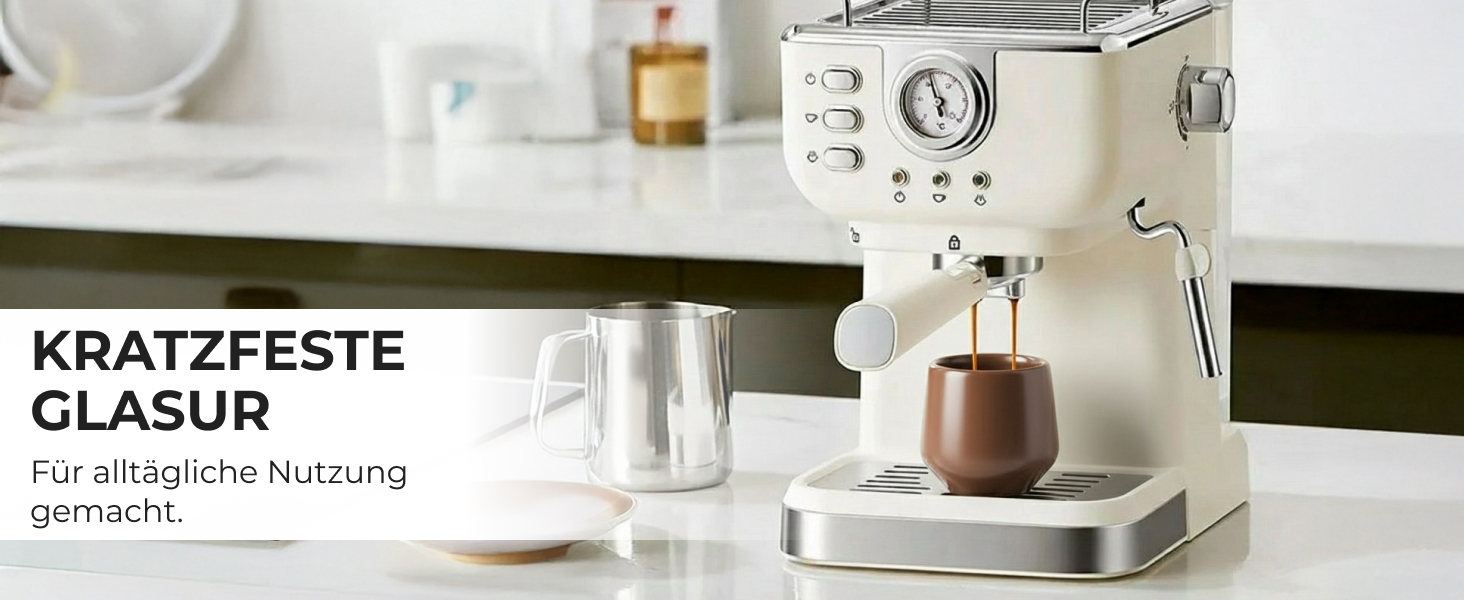 Набір чашок для еспресо Miamio, 4 шт (90 мл), кераміка без ручки, бежевий пастельний колір, Luxe Collection