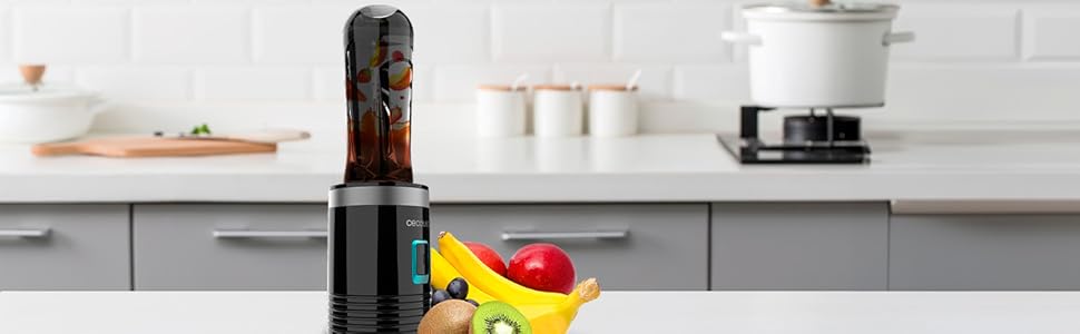 Cecotec EasyGo Portable Blender - 350W Ice Crushing Power Titanium | 2 Bottles & Accessories
