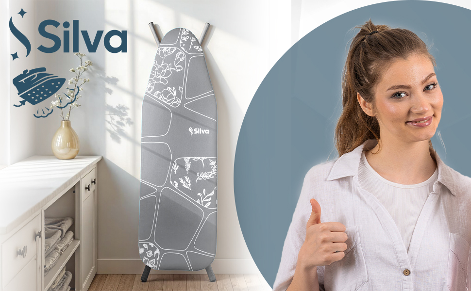 Покриття для прасувальної дошки Silva 140x50 см для парогенератора | 100% бавовна, 5 мм фетр | XL, сірий